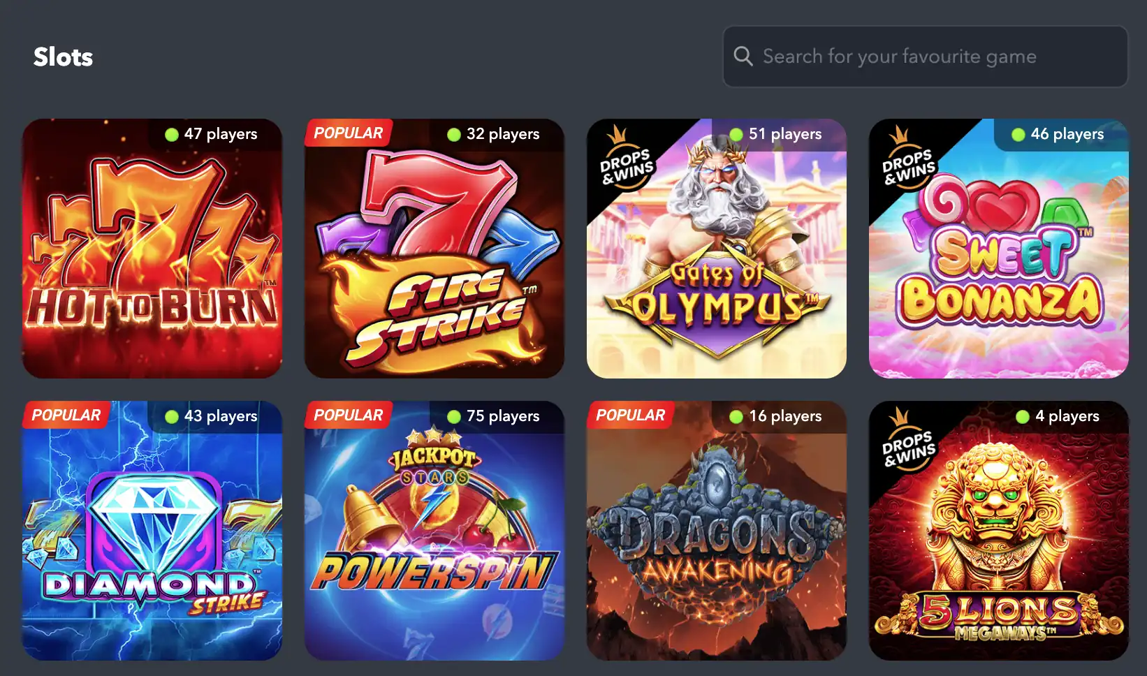 Variety of slot games at SportyBet Tanzania online casino